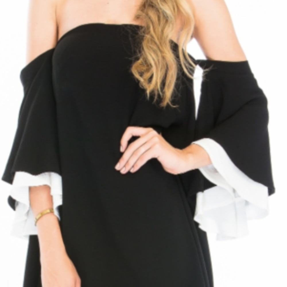 Black and white Off shoulder dress